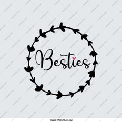 Besties Pocket Mirror, Friend Gift, Best Friend, Cute Compact Mirror, Gift for Her, Birthday Gift, Best Friend Ever - Tawshia