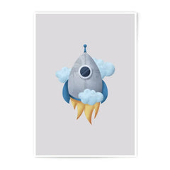 Rocket Ship Photographic Prints, Space Art, Kids Room Decor, Nursery Art, Boys Room Art, Outer Space Theme, Modern Wall Art - Tawshia