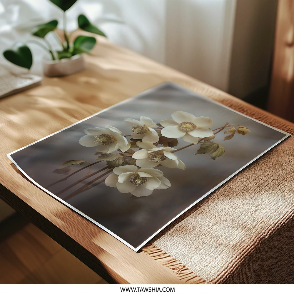 Hellebore Photographic Print, Floral Wall Art, Botanical Photography, Flower Art Print, Nature Photography, Home Decor, Wall Decor - Tawshia