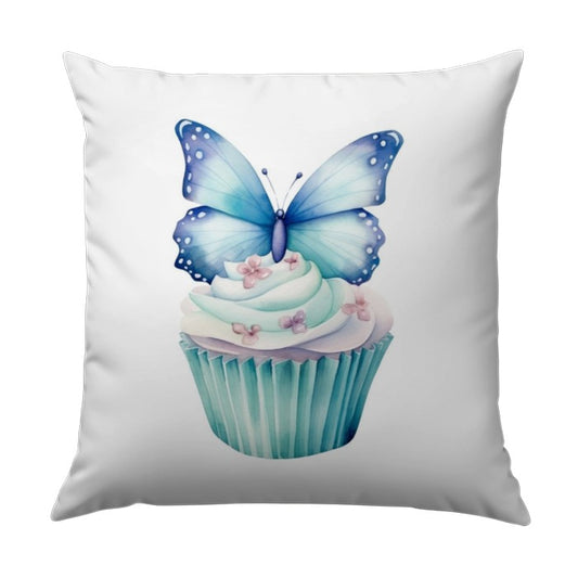 Butterfly Cupcake Pillow, Whimsical Home Decor, Pastel Pillow, Decorative Throw Pillow, Spring Decor, Gift Idea, Girls Room Pillow - Tawshia