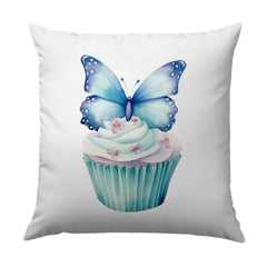 Butterfly Cupcake Pillow, Whimsical Home Decor, Pastel Pillow, Decorative Throw Pillow, Spring Decor, Gift Idea, Girls Room Pillow - Tawshia
