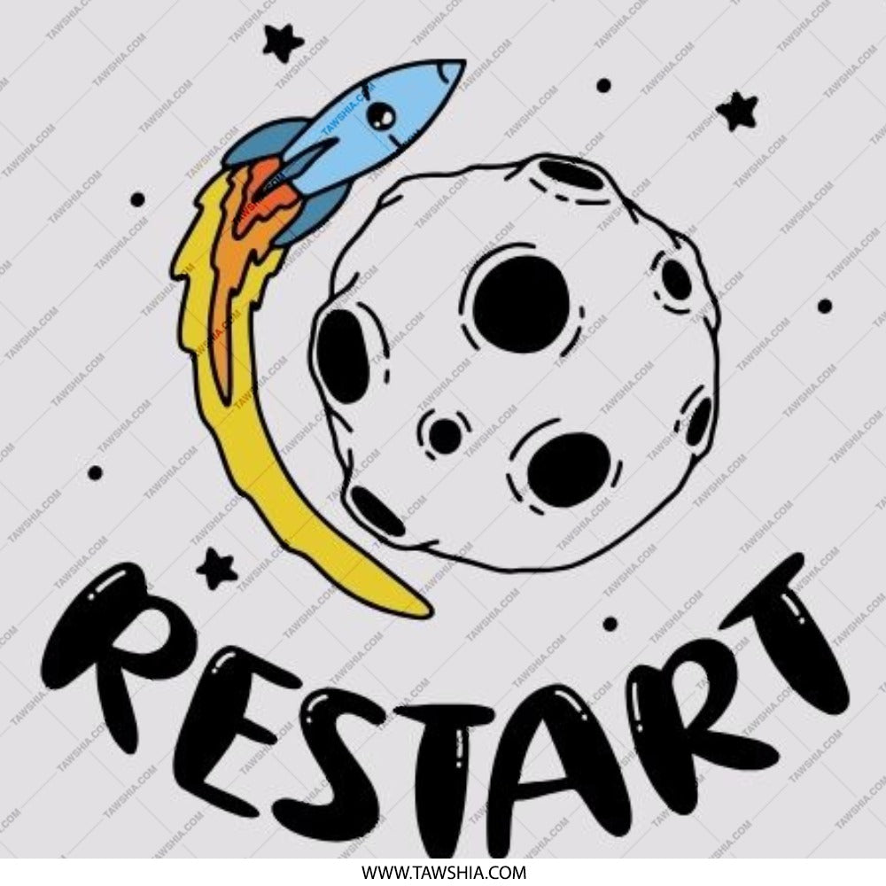 Restart Pinback Button, Space Rocket Badge, Motivation Button, Cute Button, Encouragement Gift, Unique Accessories, Space Theme Gift, Outer - Tawshia