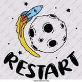 Restart Pinback Button, Space Rocket Badge, Motivation Button, Cute Button, Encouragement Gift, Unique Accessories, Space Theme Gift, Outer - Tawshia