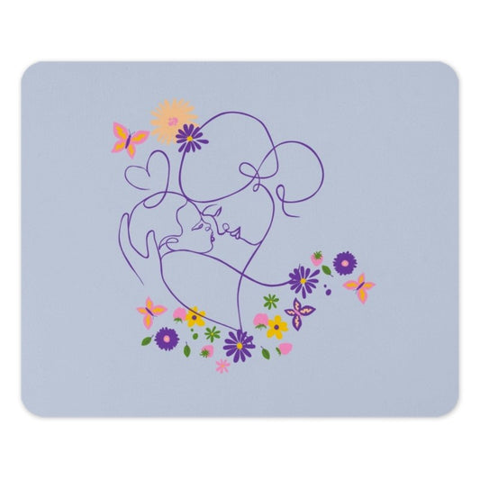 Mother and Child Mouse Pad, One Line Art Mousepad, Floral Mousepad, Minimalist Mousepad, Abstract Mousepad, Mom Gift, Cute Mouse Pad - Tawshia