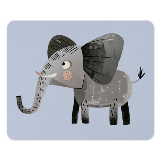 Cute Elephant Mouse Pad, Animal Lover Gift, Desk Decor, Cartoon Elephant Art, Kid's Room Decor, Unique Mousepad, Office Accessories - Tawshia