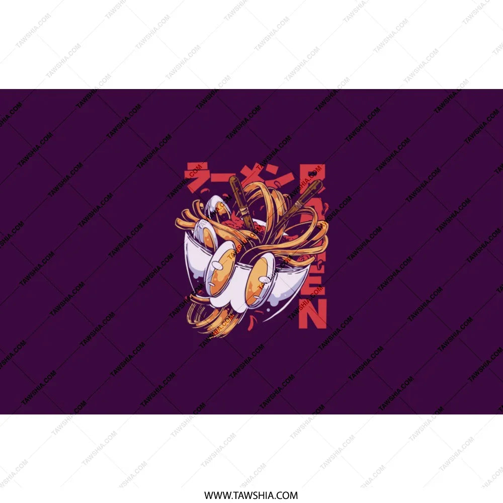 Ramen Bowl Design with Noodles and Eggs product
