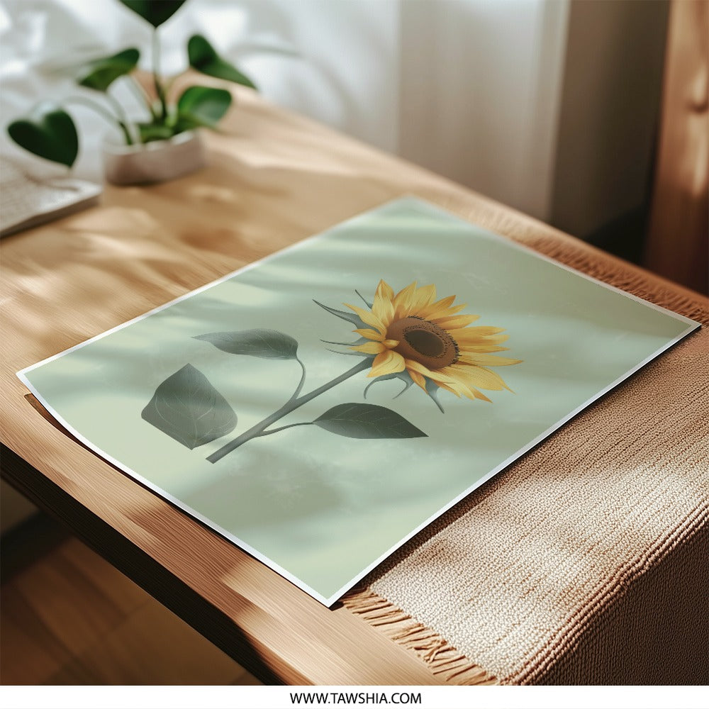 Sunflower Photographic Print, Floral Wall Art, Botanical Print, Kitchen Decor, Summer Art Print, Flower Photography, Home Decor Art - Tawshia