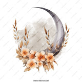 Crescent Moon Flowers Tote Bag, Floral Moon Tote, Celestial Design Tote, Artistic Bag, Trendy Tote, Unique Gift Idea - Tawshia