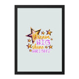 Dream Big Shine Bright Wall Art, Motivational Decor, Inspirational Saying, Positive Affirmation Print, Stars Artwork, Home Office Decor - Tawshia