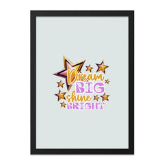 Dream Big Shine Bright Wall Art, Motivational Decor, Inspirational Saying, Positive Affirmation Print, Stars Artwork, Home Office Decor - Tawshia