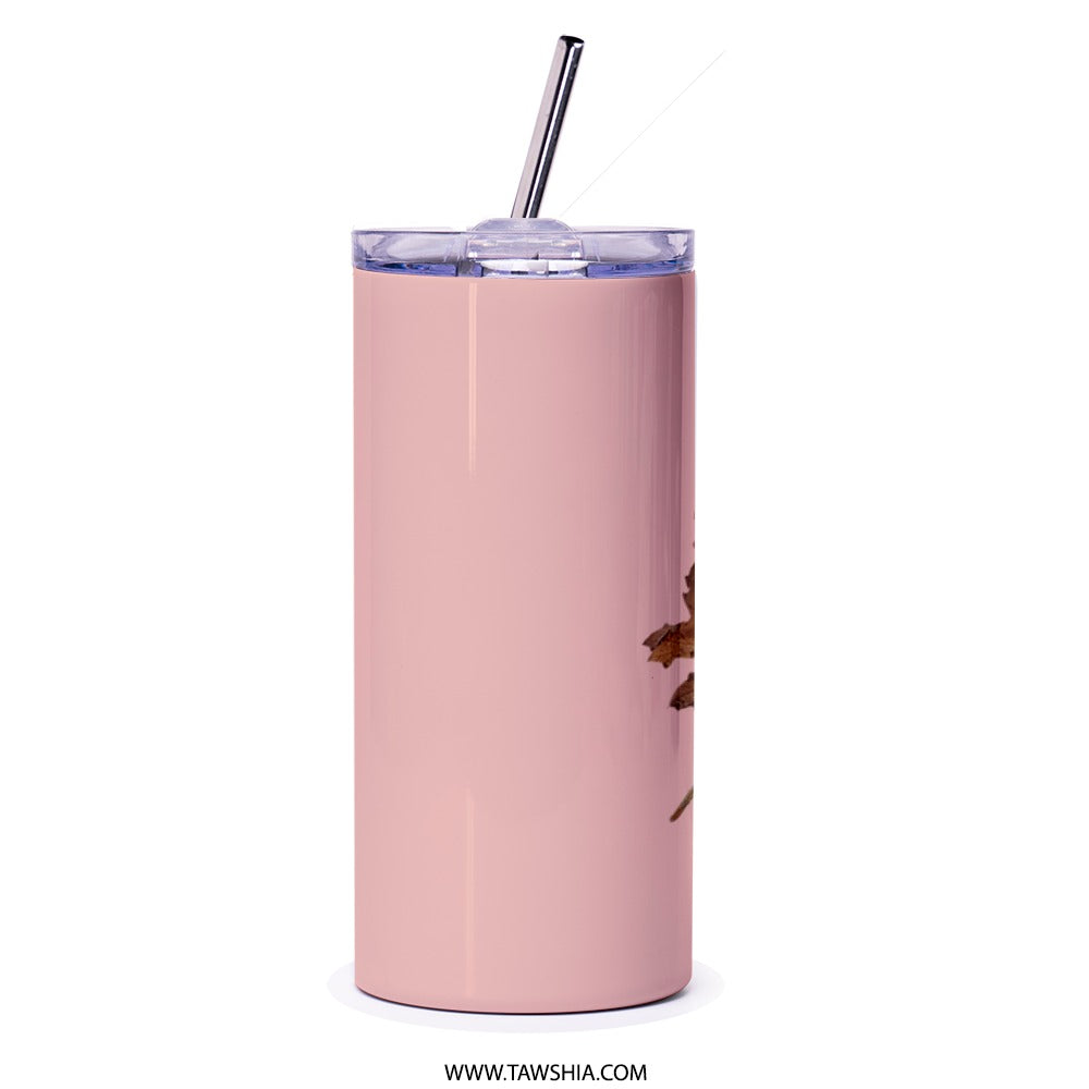 Floral Tumbler, Chrysanthemum Tumbler, Flower Tumbler, Pink Tumbler, Botanical Tumbler, Drinkware, Gift for Her, Everyday Use, Stylish - Tawshia