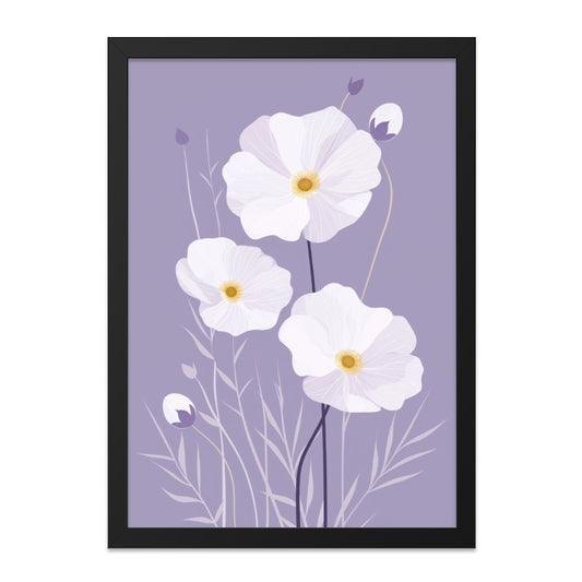White Anemone Flower Wall Art, Floral Print, Botanical Decor, Pastel Home Decor, Modern Wall Decor, Nature Wall Art (138) - Tawshia
