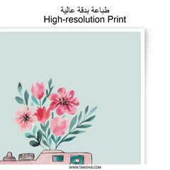 Floral Camera Photographic Prints, Inspirational Wall Art, Pastel Home Decor, Gift for Photographer, Positive Affirmation, Unique Art - Tawshia