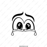 Crying Eyes Pocket Mirror, Sad Eyes Portable Mirror, Cartoon Tears Makeup Mirror, Funny Pocket Mirror, Emotion Pocket Mirror - Tawshia