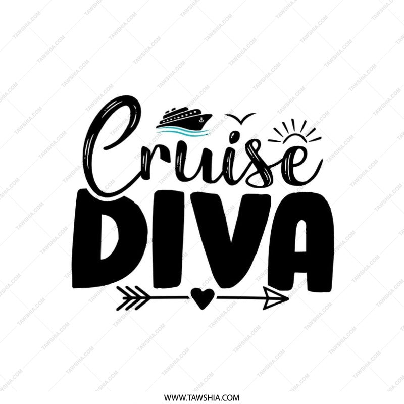 Cruise Diva Pillow, Vacation Decor, Cruise Lover Gift, Nautical Pillow, Cruise Ship Pillow, Boat Trip Pillow, Beach House Decor - Tawshia