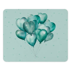 Heart Balloons MousePad, Teal Balloons, Cute Mousepad, Heart Decor, Desk Accessories, Office Decor, Gift For Her, Desk Mat, Computer Mat - Tawshia
