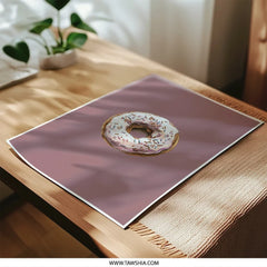 Donut Photographic Print, Food Art Print, Bakery Decor, Kitchen Wall Art, Dessert Photography, Sprinkles Donut Photo, Yummy Treat Print - Tawshia