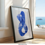 Abstract Blue Figure Wall Art, Modern Minimalist Print, Indigo Painting, Contemporary Home Decor, Unique Wall Decor, Living Room Art - Tawshia