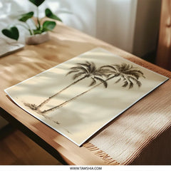 Palm Tree Photographic Print, Tropical Wall Art, Beach House Decor, Coastal Print, Sepia Tone Art Print, Fine Art Print - Tawshia