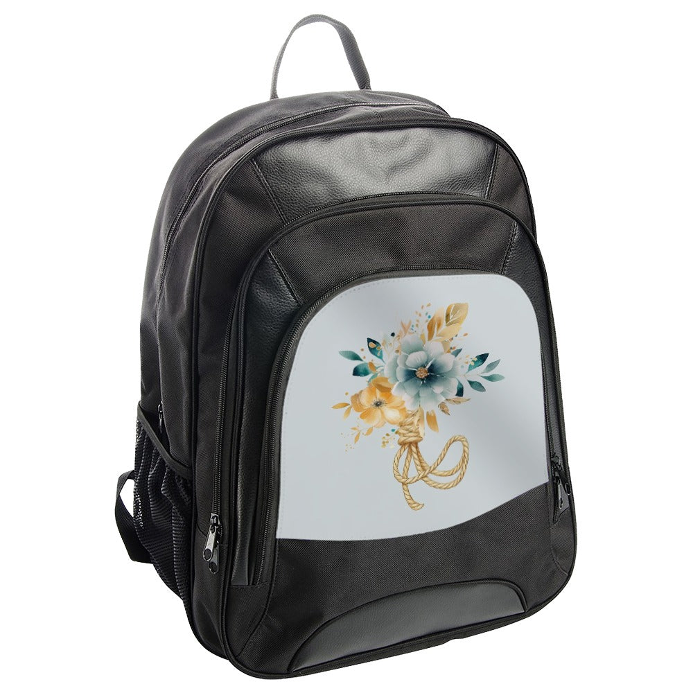 Floral Bouquet BackPack, Watercolor Flowers, Ropes, Botanical Art Back Pack, Stylish Bag, Elegant Design, Gift Idea, Art Print BackPack - Tawshia