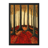 Autumn Forest Wall Art, Tree Roots Painting Print, Forest Landscape Decor, Fall Season Artwork, Rustic Home Decor, Nature Inspired Art - Tawshia
