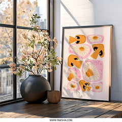 Mushroom Wall Art, Fungi Print, Kitchen Decor, Modern Wall Art, Cute Mushroom Art, Food Art, Mushroom Poster, Botanical Print, Trendy Wall - Tawshia