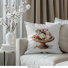 Ice Cream Pillow, Dessert Decor, Floral Design Pillow, Foodie Gift, Sweet Treat Art, Kitchen Decor Pillow, Decorative Throw Pillow - Tawshia