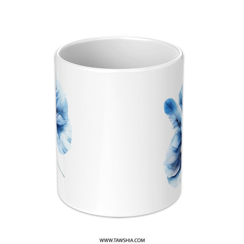 Blue Poppy Mug, Floral Mug, Flower Mug, Botanical Mug, Nature Mug, Coffee Mug, Tea Mug, Gift Idea, Home Decor, Beautiful Mug - Tawshia