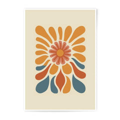 Retro Floral Photographic Print, 70s Flower Wall Art, Boho Home Decor, Mid Century Modern Art Print, Abstract Flower Photographic Print - Tawshia