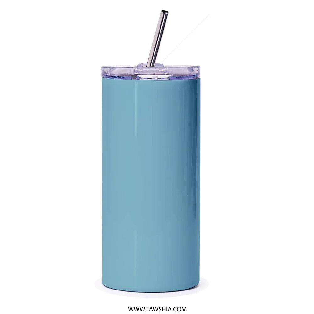 Sleek Blue Tumbler with Straw Durable Reusable product type