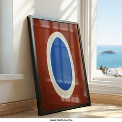 Abstract Wall Art, Blue Oval Print, Modern Art Decor, Contemporary Wall Decor, Minimalist Design - Tawshia