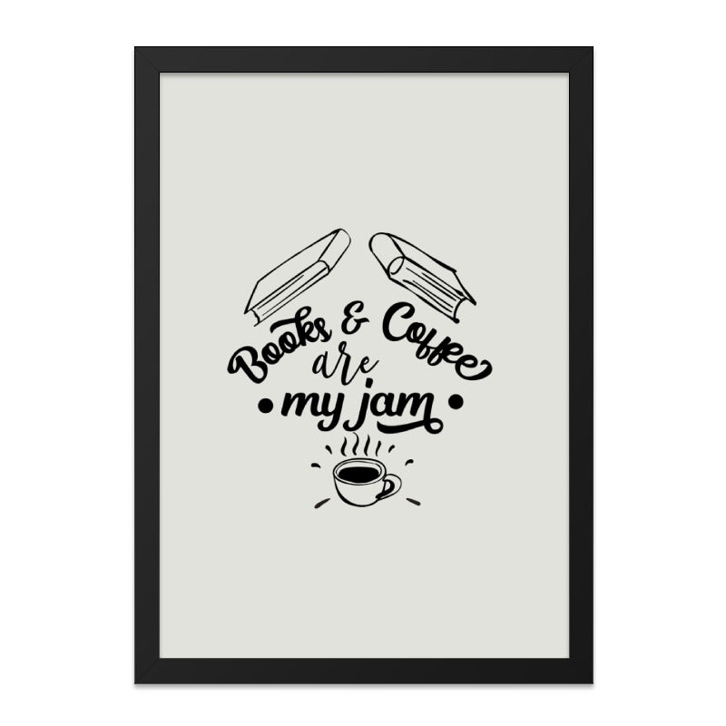 Books and Coffee Wall Art, My Jam Wall Decor, Coffee Lover Print, Book Lover Art, Minimalist Wall Art, Modern Art Print - Tawshia