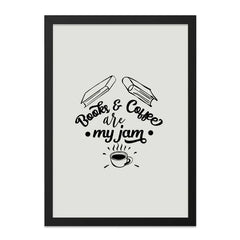Books and Coffee Wall Art, My Jam Wall Decor, Coffee Lover Print, Book Lover Art, Minimalist Wall Art, Modern Art Print - Tawshia