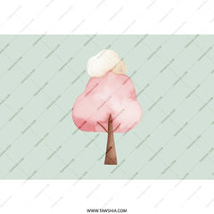 Pink Tree Tumbler, Pastel Color, Watercolor Design, Travel Mug, Gift Idea, Cute Cup, Drinkware, Beverage Container - Tawshia