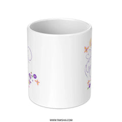 Mother and Child Mug, Floral Line Art, Butterfly Mug, Cute Coffee Cup, Minimalist Mug, Unique Gifts, Gift for Her, Mom Gift, Floral Mug - Tawshia