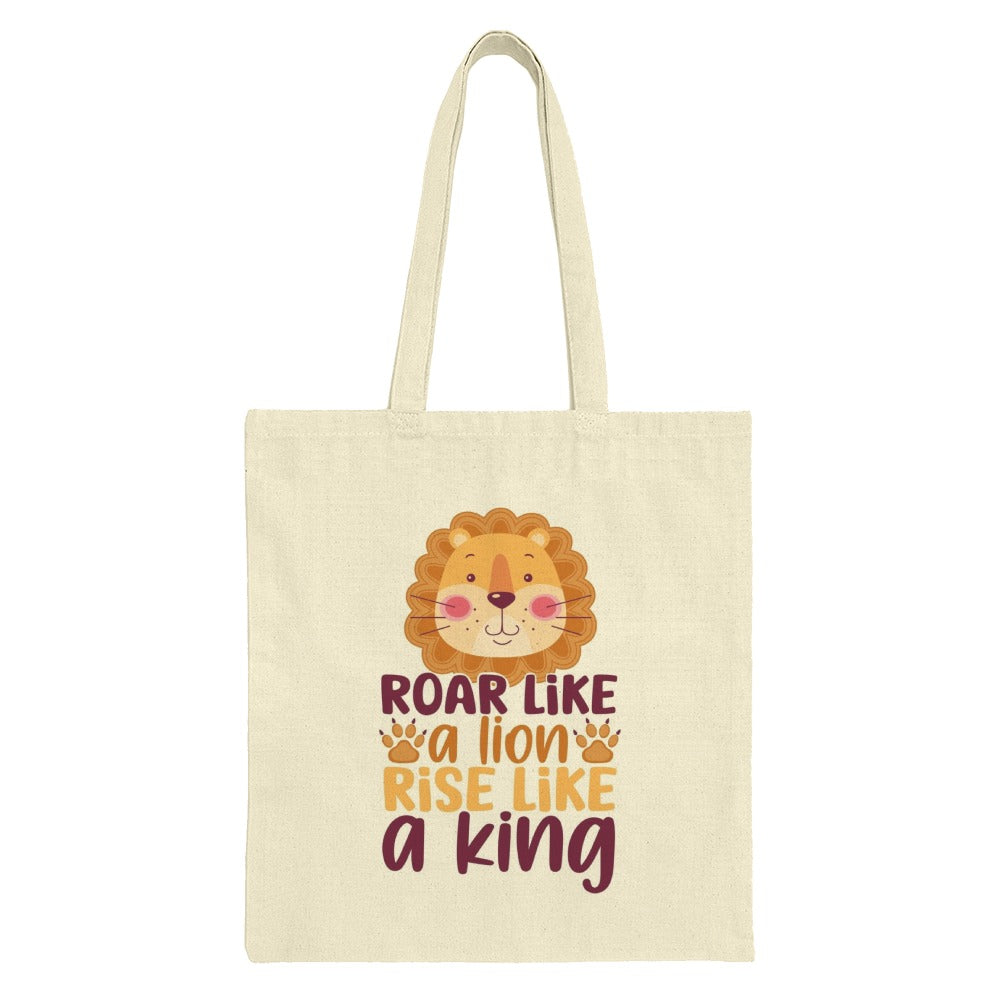Lion Tote Bag, Inspirational Tote Bag, King Tote Bag, Cute Animal Tote Bag, Gift for Animal Lovers, Motivational Tote Bag - Tawshia