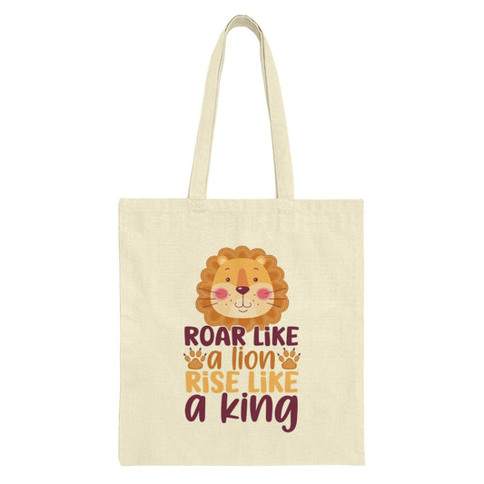 Lion Tote Bag, Inspirational Tote Bag, King Tote Bag, Cute Animal Tote Bag, Gift for Animal Lovers, Motivational Tote Bag - Tawshia