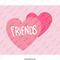 Friends Heart Mouse Pad, Pink Heart Design, Cute Desk Accessory, Best Friend Gift, Office Decor, Computer Mousepad, Gaming Mouse Mat - Tawshia