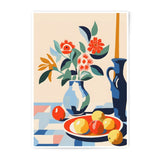 Still Life Photographic Print, Floral Arrangement, Fruit Bowl Art Print, Modern Home Decor, Vibrant Wall Art, Kitchen Decor - Tawshia