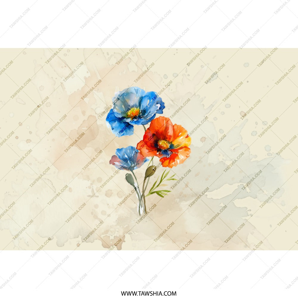 Watercolor Poppies Tumbler, Floral Tumbler, Flower Tumbler, Colorful Flowers Tumbler, Artistic Tumbler, Gift for Flower Lovers - Tawshia