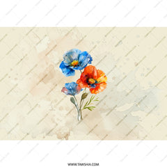 Watercolor Poppies Tumbler, Floral Tumbler, Flower Tumbler, Colorful Flowers Tumbler, Artistic Tumbler, Gift for Flower Lovers - Tawshia