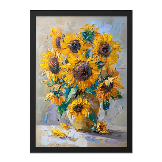 Sunflower Wall Art, Floral Painting, Flower Wall Decor, Botanical Art Print, Impressionist Artwork, Summer Home Decor, Housewarming Gift - Tawshia