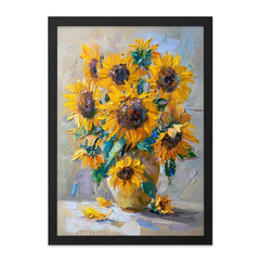 Sunflower Wall Art, Floral Painting, Flower Wall Decor, Botanical Art Print, Impressionist Artwork, Summer Home Decor, Housewarming Gift - Tawshia