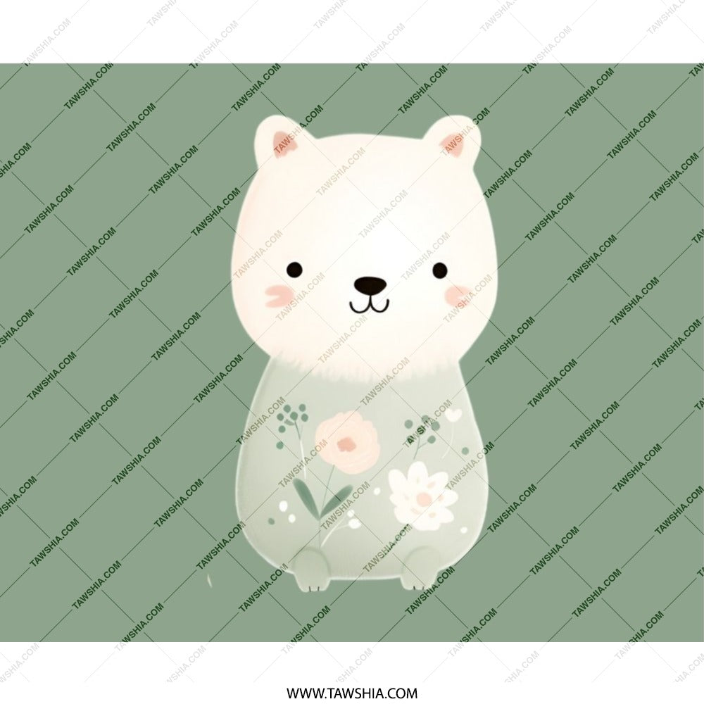Cute Bear Mouse Pad, Floral Bear Design, Office Desk Accessory, Bear Lover Gift, Adorable Mousepad, Computer Accessories, Desk Decor - Tawshia