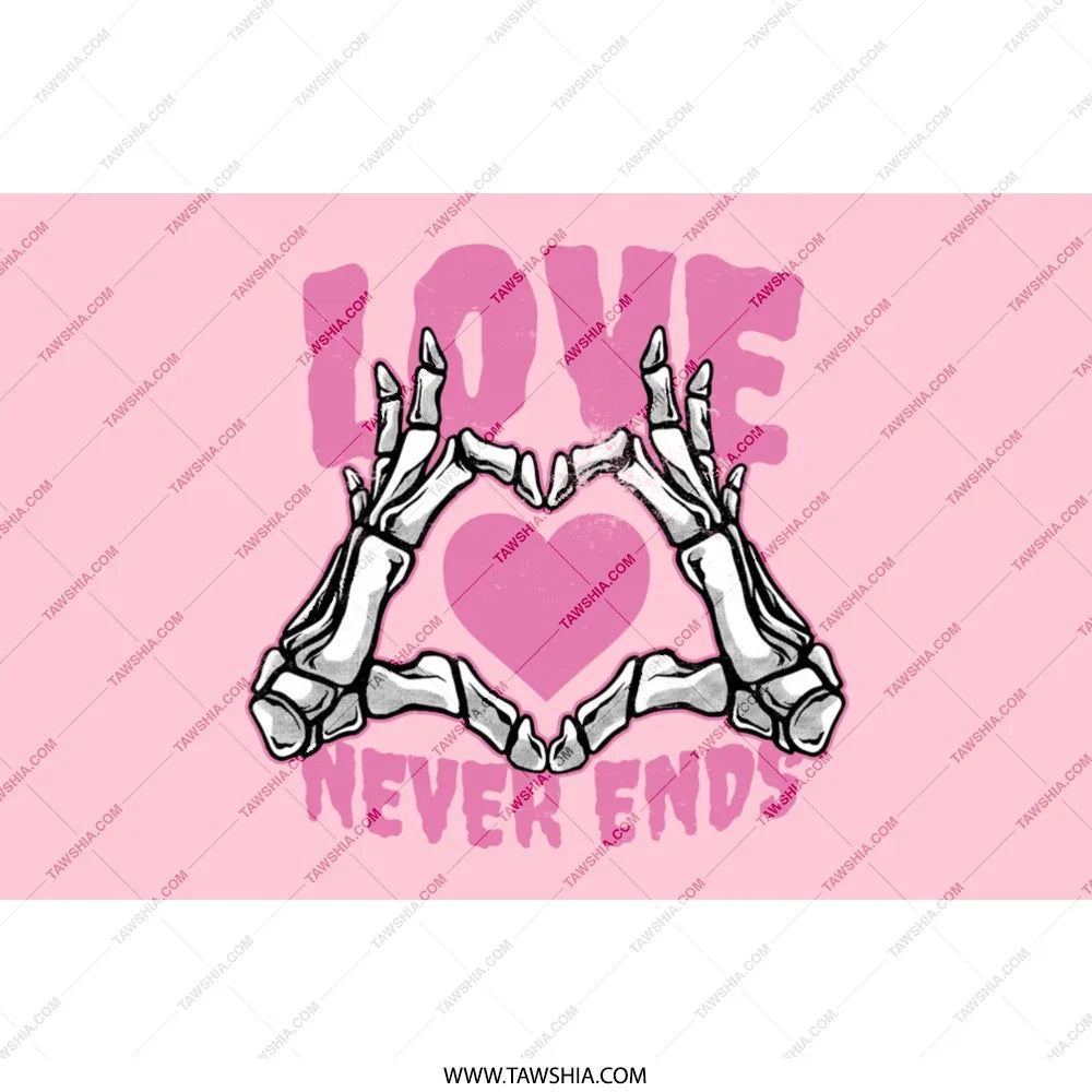 Love Never Ends Skeleton Heart Art Print product type