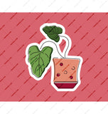 Cute Plant Drawing with Colorful Pot Sticker product type