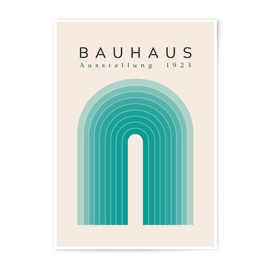Bauhaus Ausstellung 1923 Photographic Print, Teal Arch Poster, Abstract Art Print, Modern Art Wall Decor, Minimalist Print, Home Decor - Tawshia