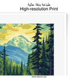Tongass National Forest Photographic Print, Mountain Landscape Art, Alaska Scenery Poster, Nature Wall Decor, River and Trees Print - Tawshia