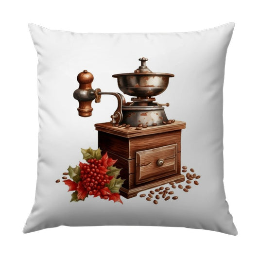 Coffee Grinder Pillow, Rustic Decor, Vintage Art Pillow, Coffee Lover Gift, Housewarming Gift, Farmhouse Decor, Cozy Home Decor Pillows - Tawshia