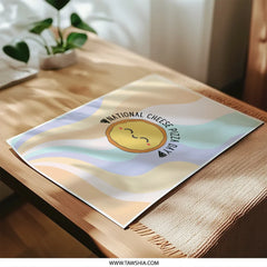 Cheese Pizza Photographic Prints, National Pizza Day Art, Cute Pizza Art Print, Food Lover Decor, Quirky Kitchen Wall Art - Tawshia